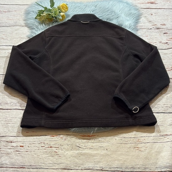 L.L. Bean Fleece Black Zip Up Jacket sz M - Picture 9 of 9